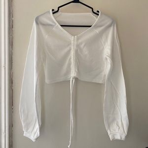 Shein drawstring cropped long sleeve